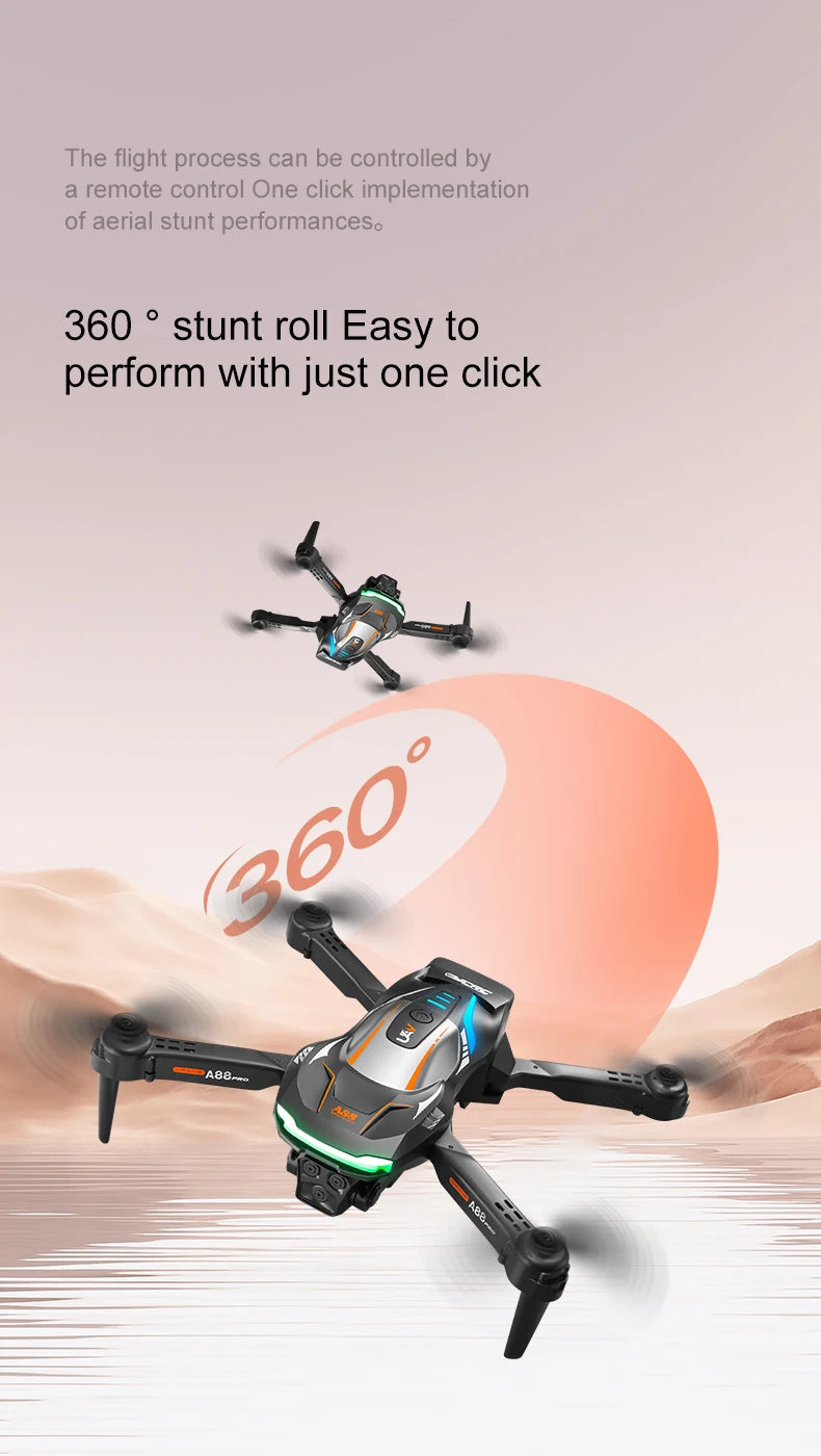 New A88 Remote Control 8K HD Drone Professional Dual Camera GPS Brushless Obstacle Avoidance Remote Control Plane Boy Gift Toys