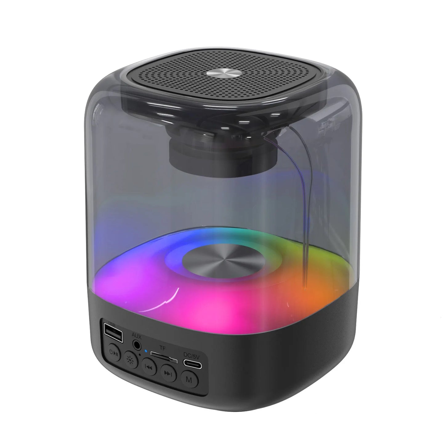 Portable Bluetooth 5.0 Speakers RGB Light HD Sound Mini Desktop Wireless Speaker Loudspeaker for Home Party Outdoor Bike