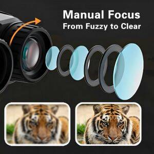 Binocular with Night Vision 10X Digital Zoom 9 Levels Infrared Visible 600M in 100% Darkness 5000mAh Rechargeable For Adults