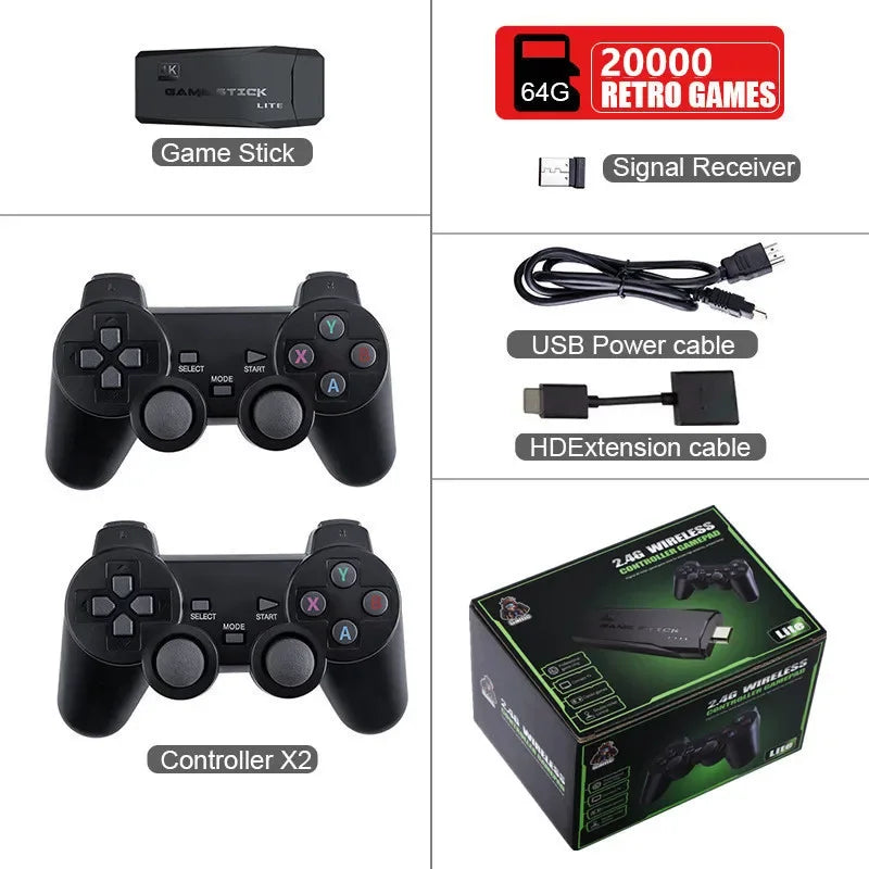 Video Game Console 2.4G Wireless Controller, 4K, 20000 Games, Retro Games for PS1/GBA Boy, Christmas Gift