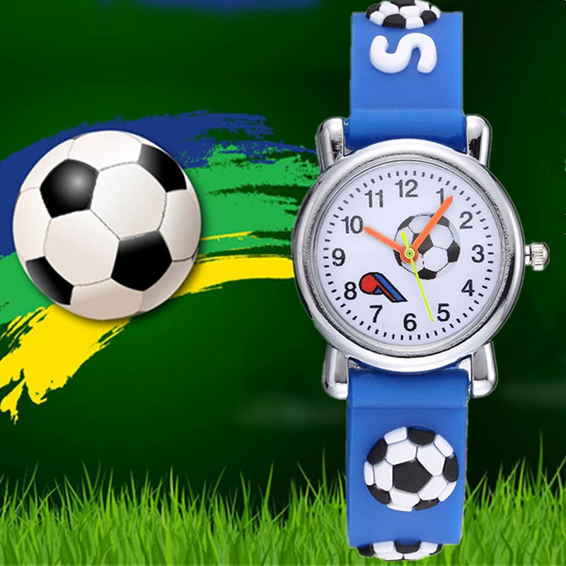 Football Silicone Kids Watches Unique Design Cartoon Ball Wristwatch Boy Quartz Montre Enfant Children Birthdays Gift reloj niño