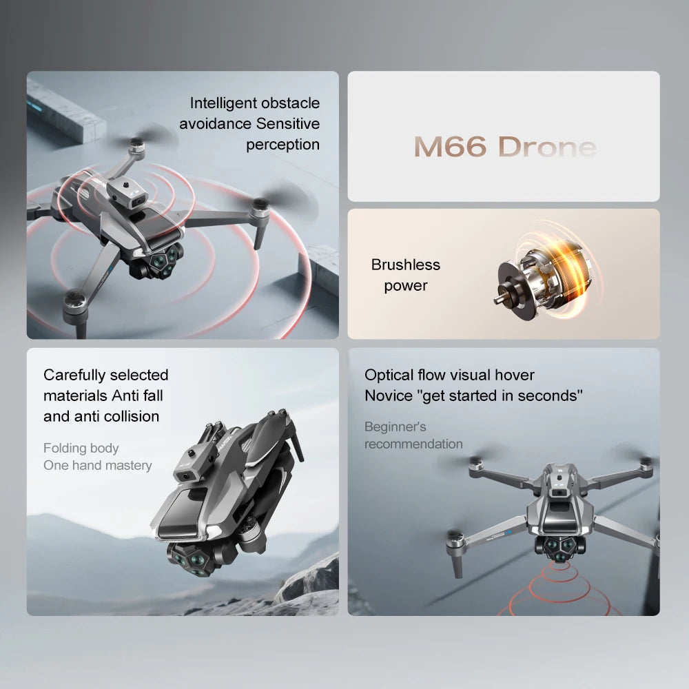 New M66 Drone 8K Folding Remote Control With Camera And Screen 5G FPV Camera Quadcopter Brushless Motor RC Quadcopter