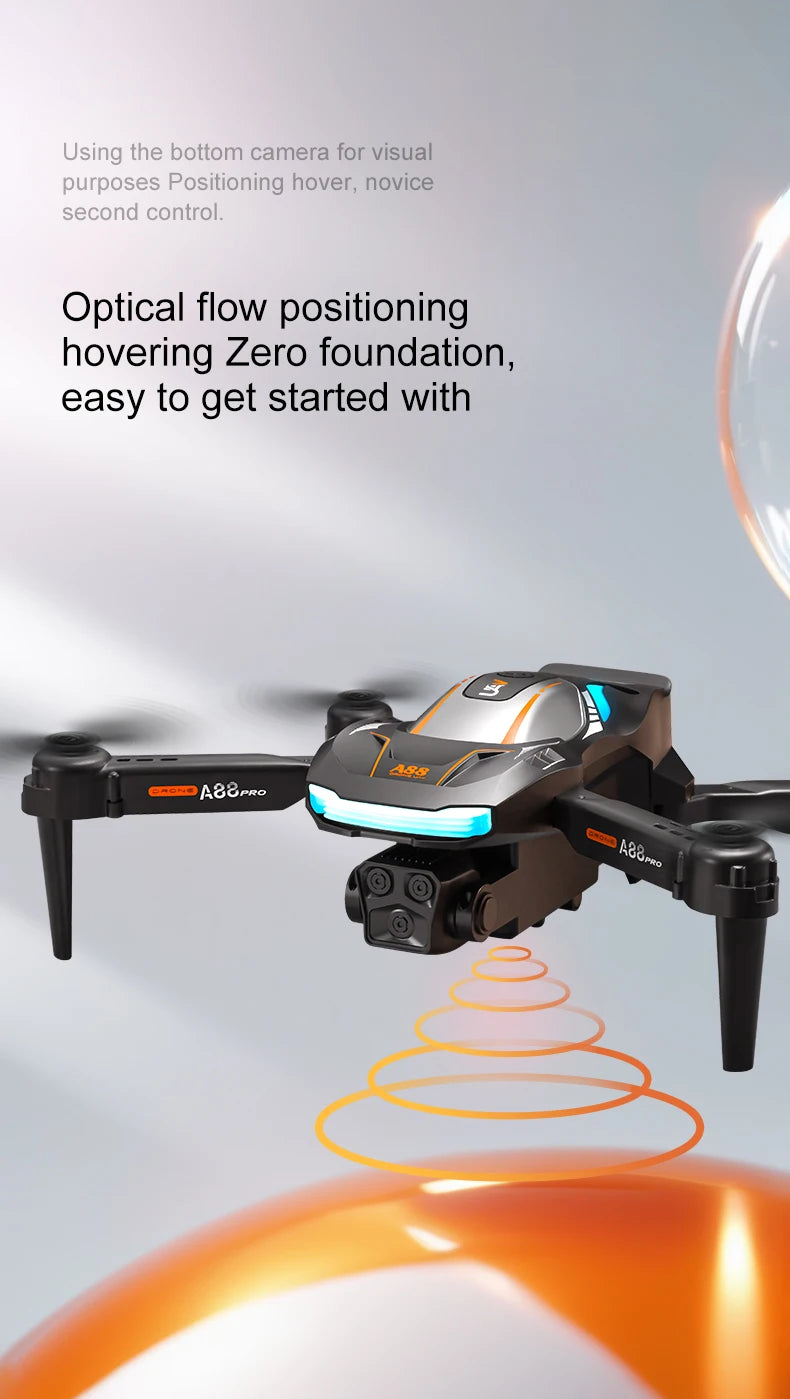 New A88 Remote Control 8K HD Drone Professional Dual Camera GPS Brushless Obstacle Avoidance Remote Control Plane Boy Gift Toys
