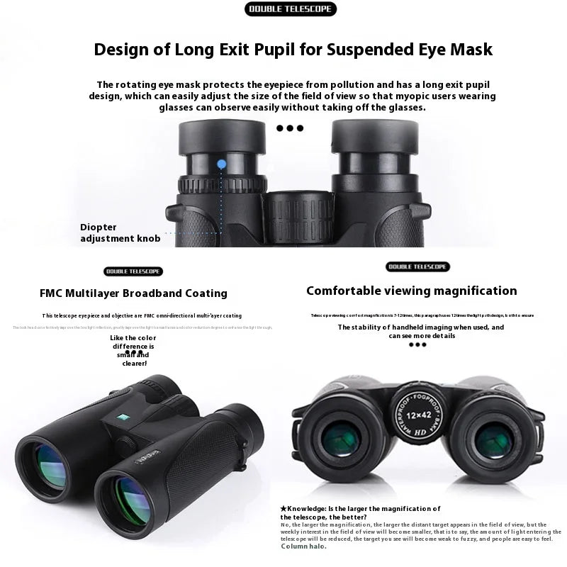 JLGD Telescope High-power HD Professional Binocular Glasses for Outdoor Camping and Mountaineering