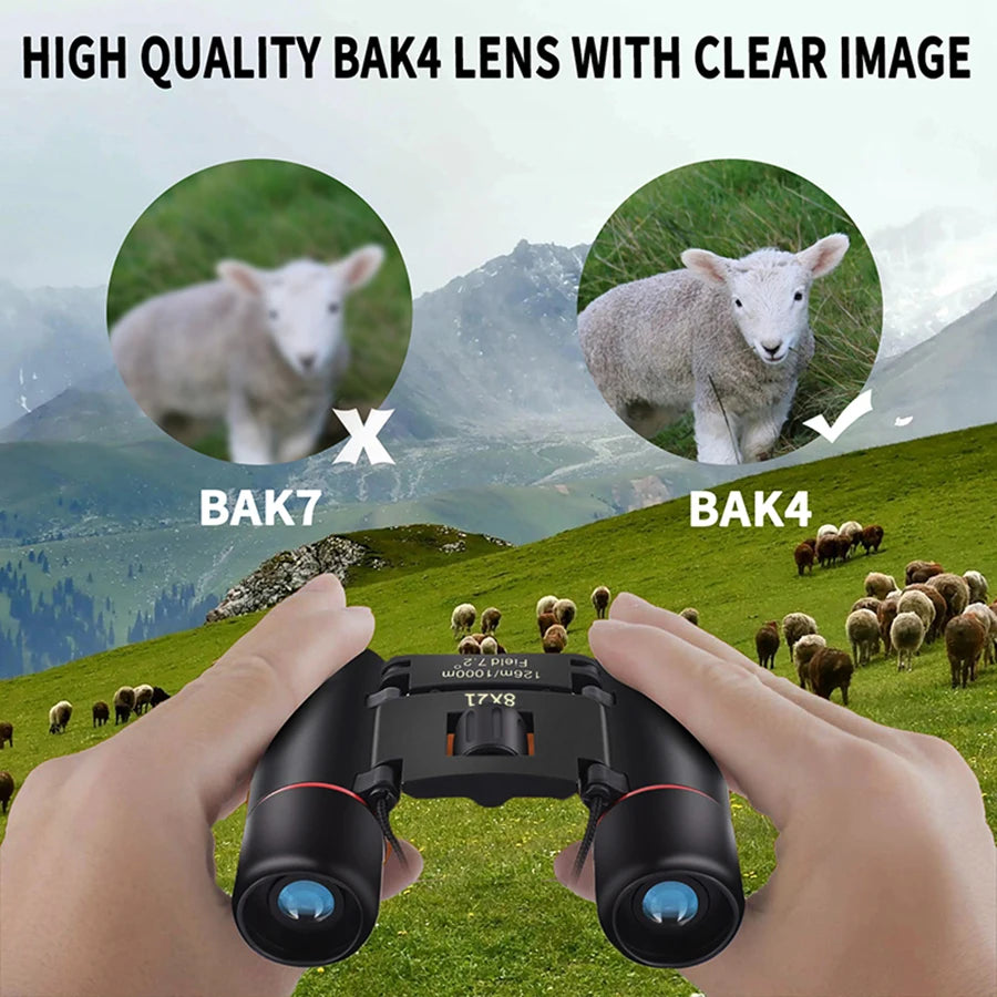 Binoculars 8x21 HD Imaging Portable Foldable Suitable for Travel Hiking Bird-watching Concerts