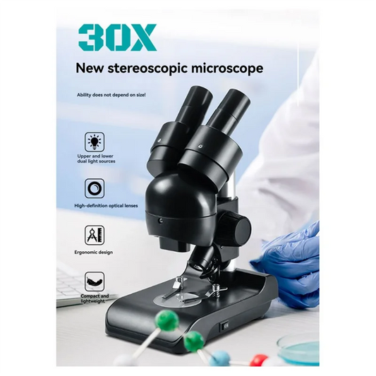 3CGRO-ES1057 Binocular Microscope Kit 30X Magnification Biological Microscope Scientific Experiment Anatomy