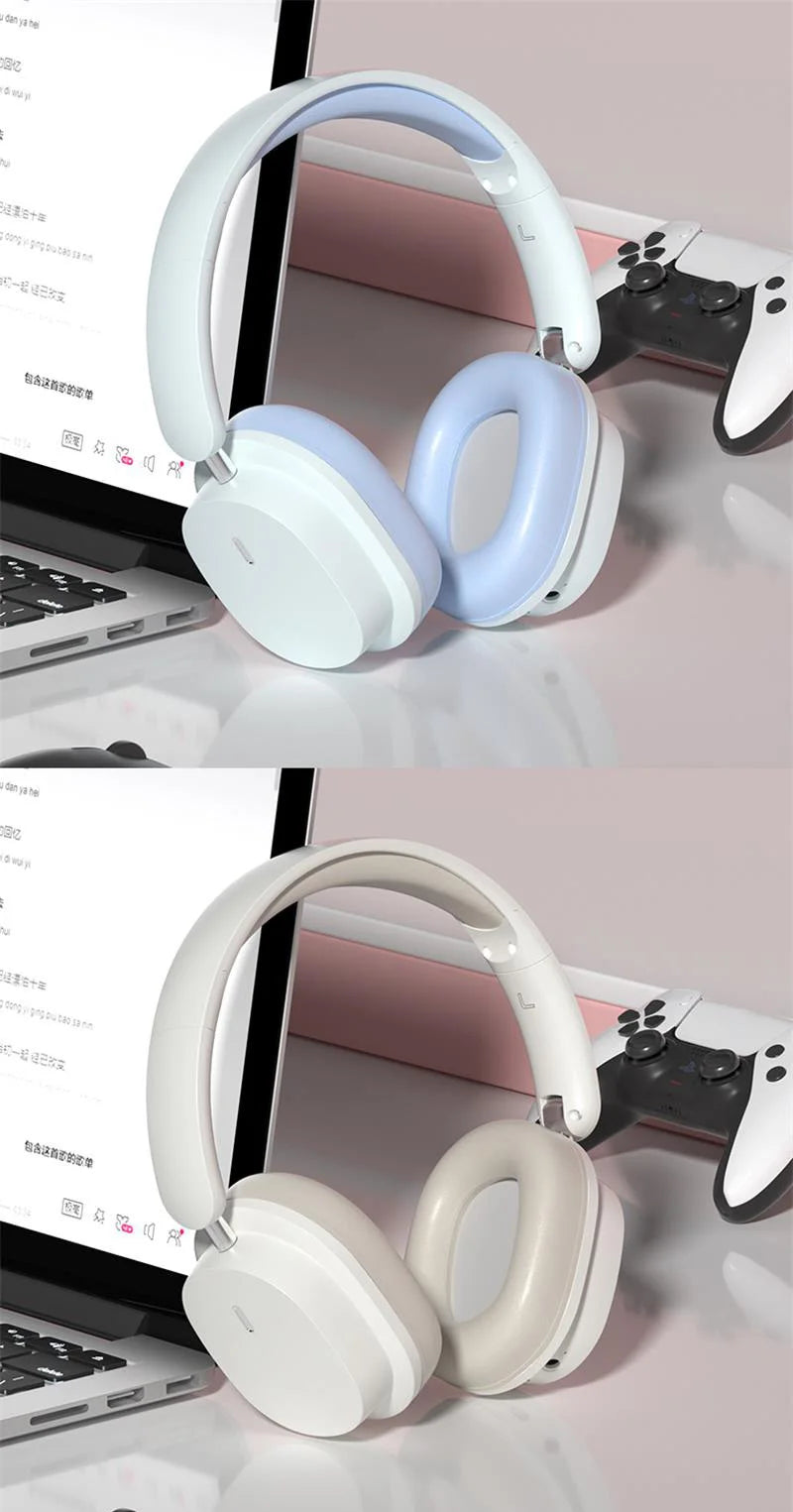 Head Mounted Wireless Earphones Foldable Bluetooth Earphones Built Microphone Earphones Audio Noise Cancelling Earphones