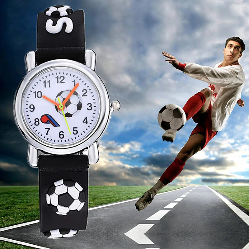 Football Silicone Kids Watches Unique Design Cartoon Ball Wristwatch Boy Quartz Montre Enfant Children Birthdays Gift reloj niño