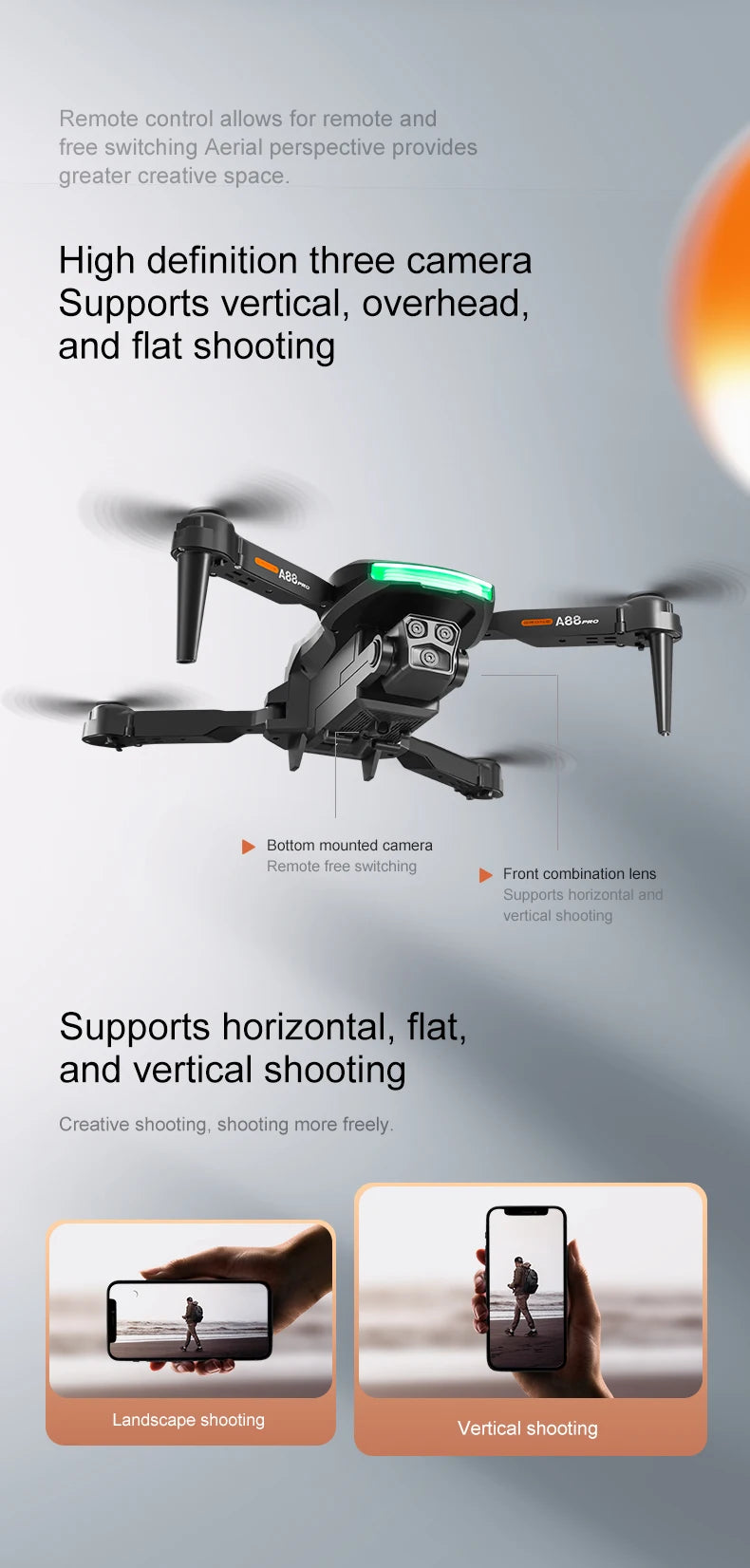 New A88 Remote Control 8K HD Drone Professional Dual Camera GPS Brushless Obstacle Avoidance Remote Control Plane Boy Gift Toys