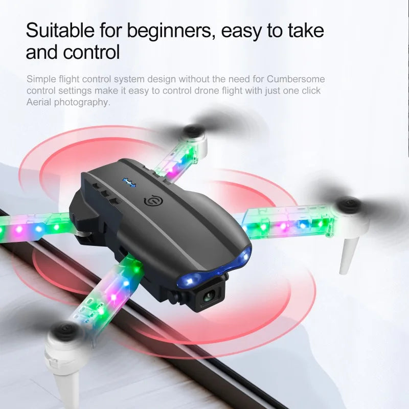 2025 NEW E88D E99D Drone Colorful Light with Screen Control HD 4K Dual Camera Foldable Mini RC Dron Boys Toys Gift Quadcopter