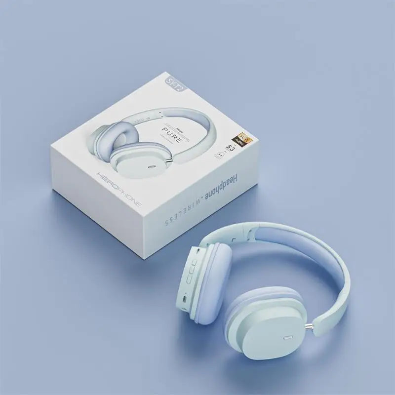 Head Mounted Wireless Earphones Foldable Bluetooth Earphones Built Microphone Earphones Audio Noise Cancelling Earphones