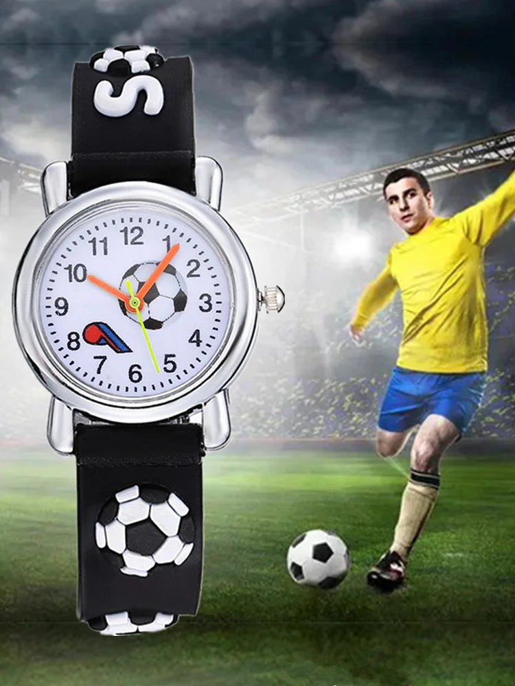 Football Silicone Kids Watches Unique Design Cartoon Ball Wristwatch Boy Quartz Montre Enfant Children Birthdays Gift reloj niño