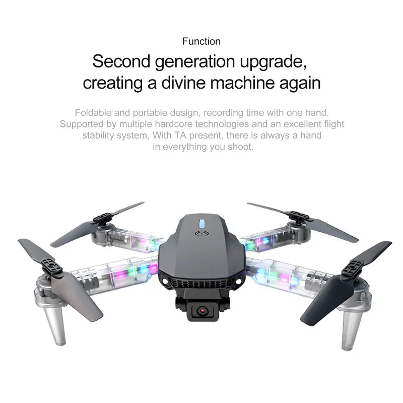 2025 NEW E88D E99D Drone Colorful Light with Screen Control HD 4K Dual Camera Foldable Mini RC Dron Boys Toys Gift Quadcopter