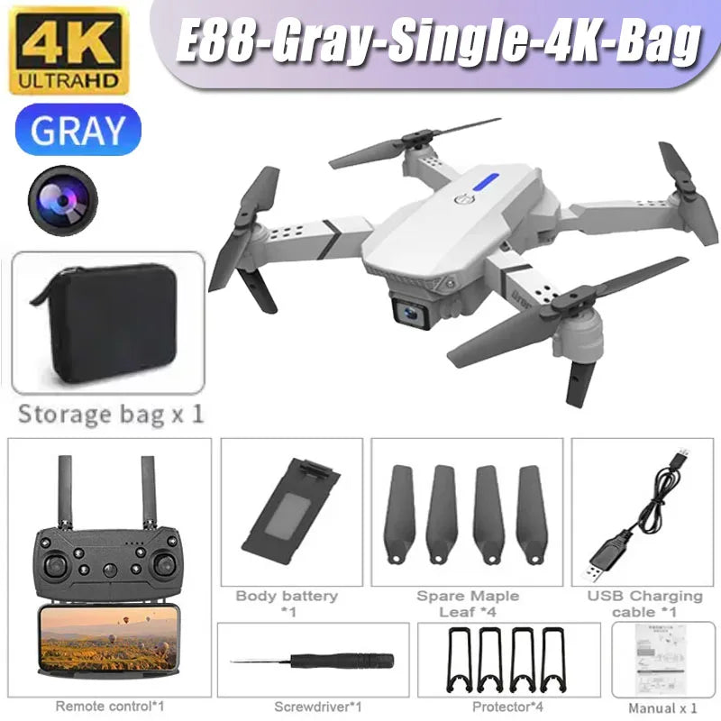 E99 Pro Drone Quadcopter Remote Control Handle Four Axis Aircraft HD 6K Photography UAV Altitude Fixation Helicopter Toys