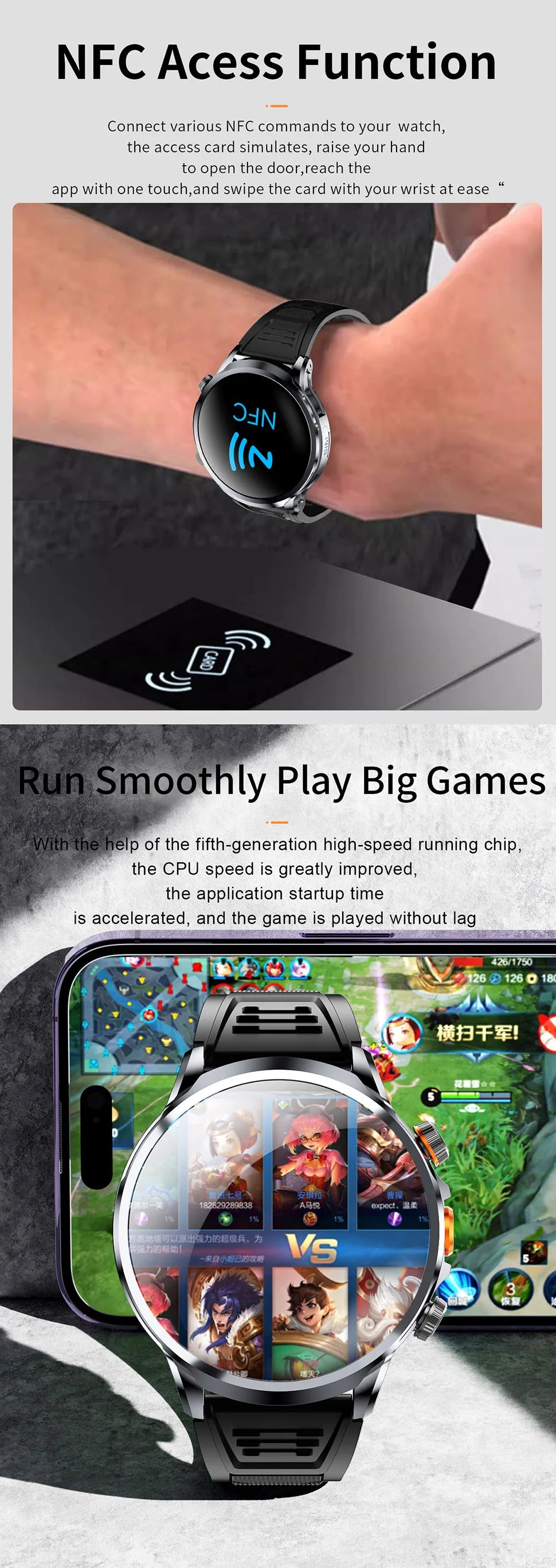 2025 NEW Smart Watch 4G Android 1.95 inch IPS 360*360 Screen With 200W Camera GPS WIFI 32GB ROM Smartwatch With 1100Mah Battery