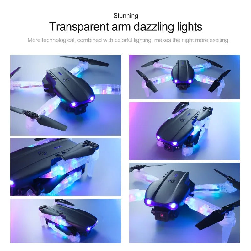 2025 NEW E88D E99D Drone Colorful Light with Screen Control HD 4K Dual Camera Foldable Mini RC Dron Boys Toys Gift Quadcopter