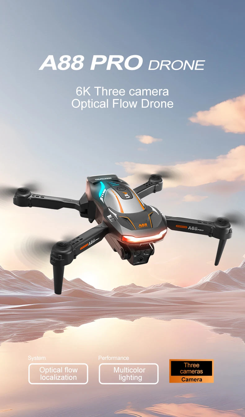 New A88 Remote Control 8K HD Drone Professional Dual Camera GPS Brushless Obstacle Avoidance Remote Control Plane Boy Gift Toys