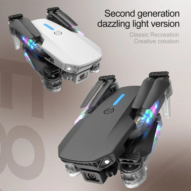2025 NEW E88D E99D Drone Colorful Light with Screen Control HD 4K Dual Camera Foldable Mini RC Dron Boys Toys Gift Quadcopter