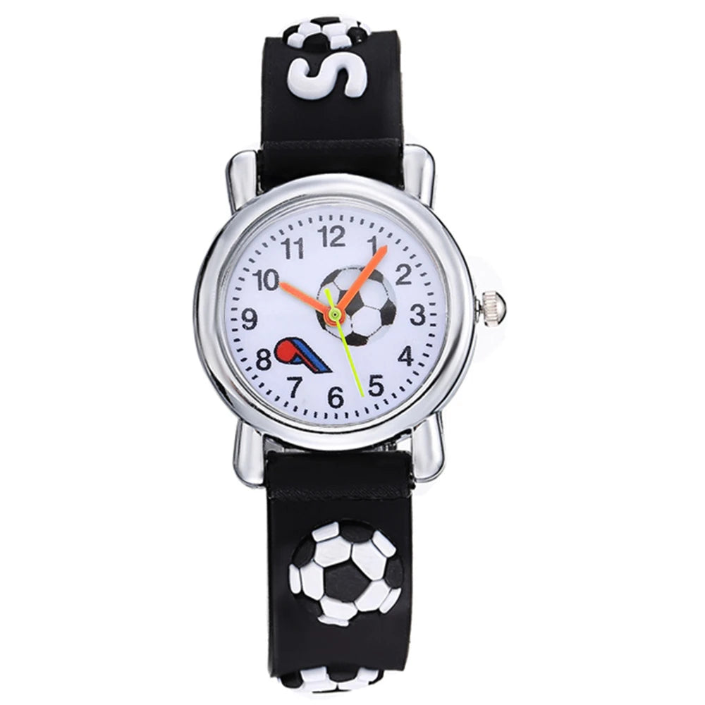 Football Silicone Kids Watches Unique Design Cartoon Ball Wristwatch Boy Quartz Montre Enfant Children Birthdays Gift reloj niño