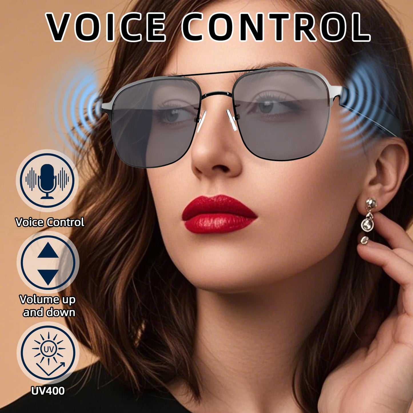 Bluetooth smart glasses for wireless calls and music playback Anti-blue light and anti-ultraviolet Suitable for men and women