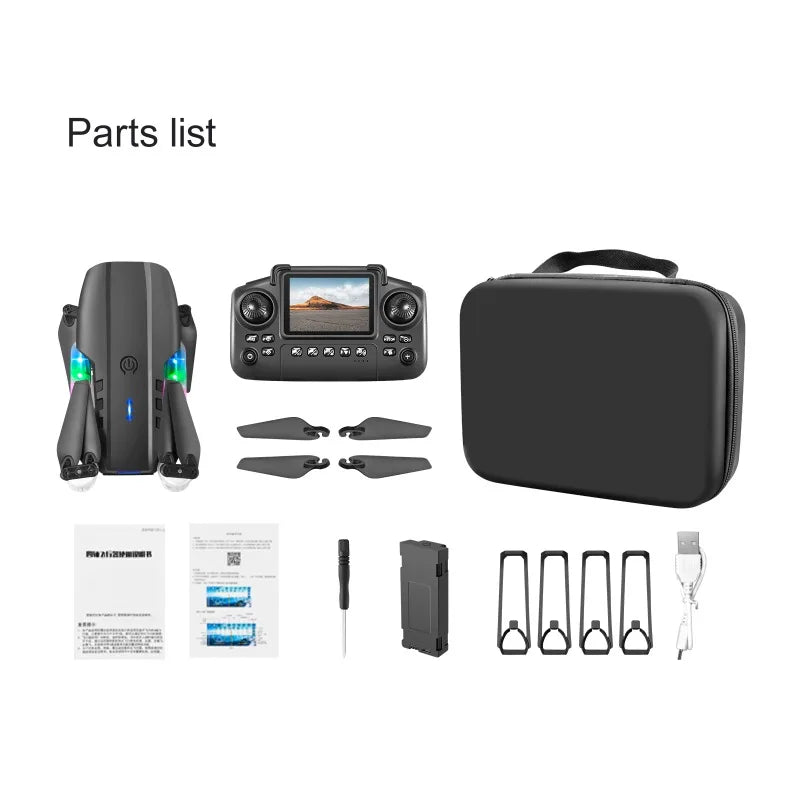 2025 NEW E88D E99D Drone Colorful Light with Screen Control HD 4K Dual Camera Foldable Mini RC Dron Boys Toys Gift Quadcopter