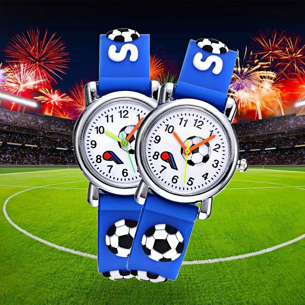 Football Silicone Kids Watches Unique Design Cartoon Ball Wristwatch Boy Quartz Montre Enfant Children Birthdays Gift reloj niño