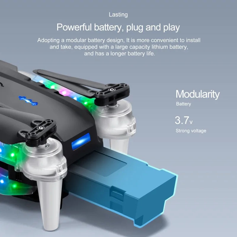 2025 NEW E88D E99D Drone Colorful Light with Screen Control HD 4K Dual Camera Foldable Mini RC Dron Boys Toys Gift Quadcopter