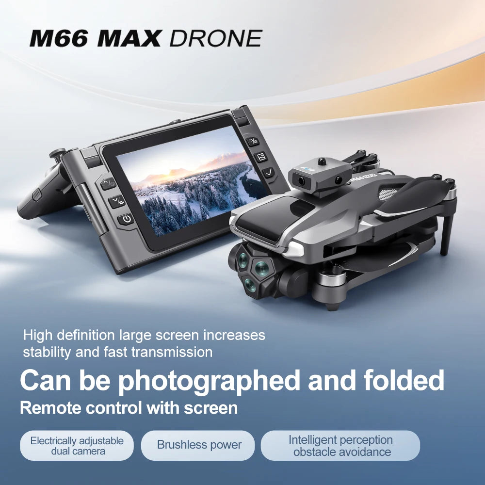 New M66 Drone 8K Folding Remote Control With Camera And Screen 5G FPV Camera Quadcopter Brushless Motor RC Quadcopter