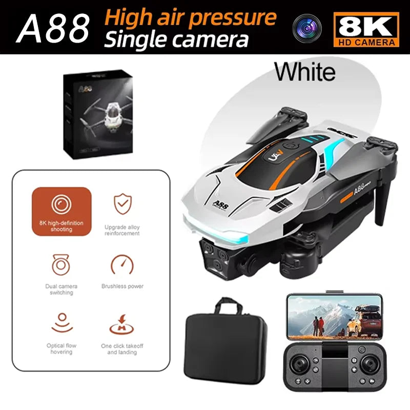 New A88 Remote Control 8K HD Drone Professional Dual Camera GPS Brushless Obstacle Avoidance Remote Control Plane Boy Gift Toys