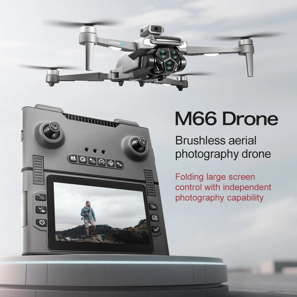 New M66 Drone 8K Folding Remote Control With Camera And Screen 5G FPV Camera Quadcopter Brushless Motor RC Quadcopter