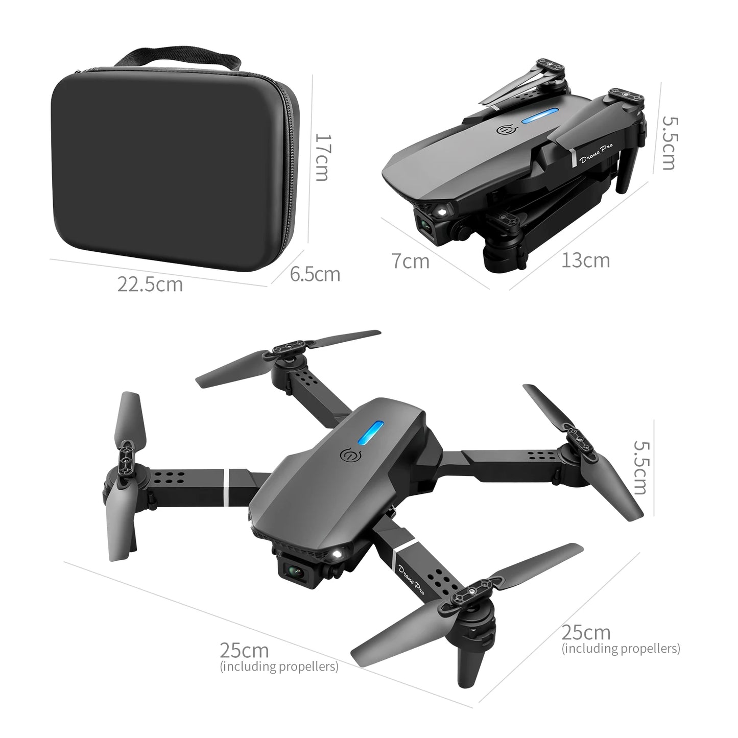 New E88 Drone Remote Control with Screen 4K Dual Camera Optical Flow Localization 2.4G RC Quadcopter One-button Take-off Drones