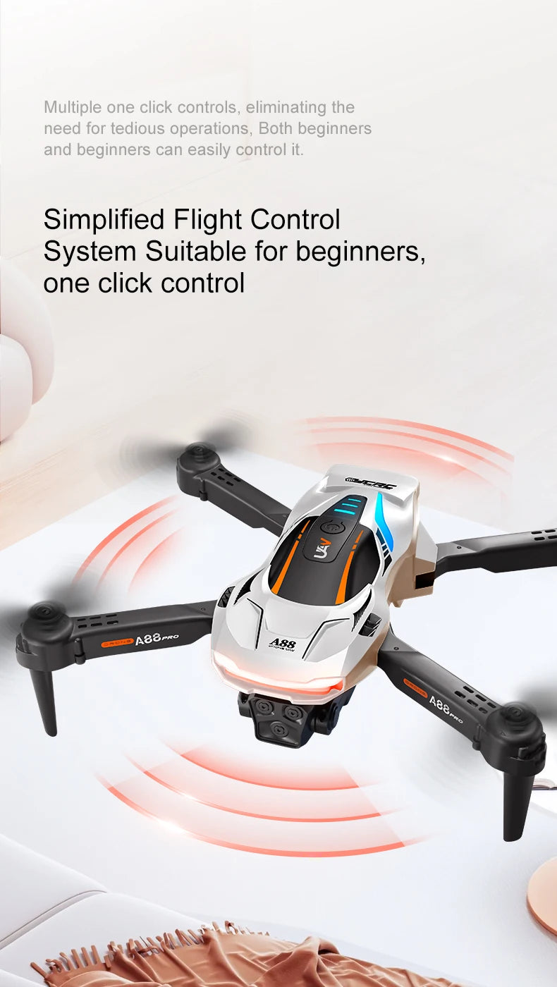 New A88 Remote Control 8K HD Drone Professional Dual Camera GPS Brushless Obstacle Avoidance Remote Control Plane Boy Gift Toys