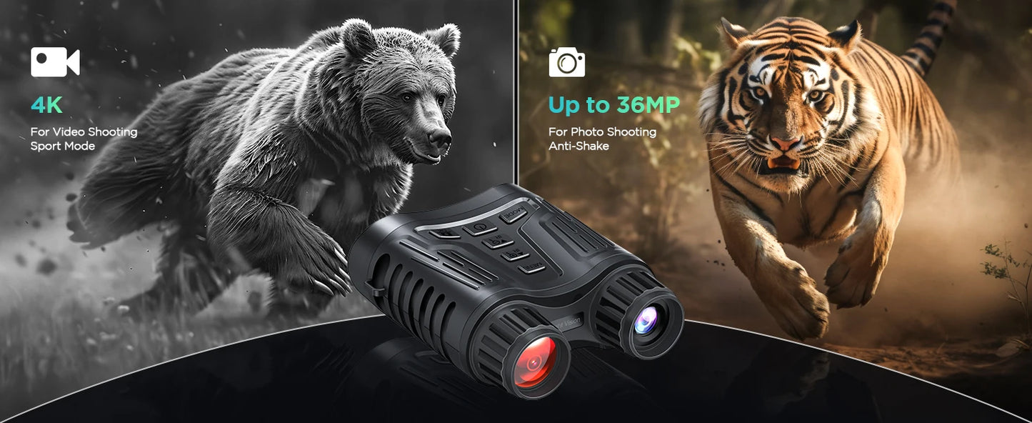 Binocular with Night Vision 10X Digital Zoom 9 Levels Infrared Visible 600M in 100% Darkness 5000mAh Rechargeable For Adults