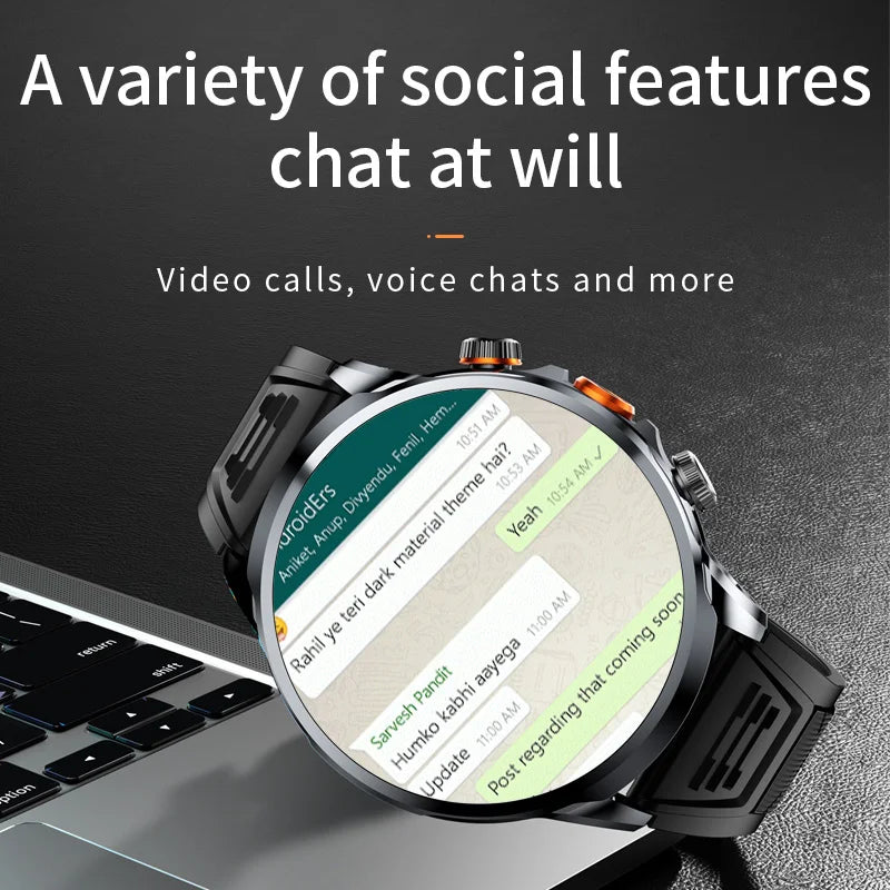 2025 NEW Smart Watch 4G Android 1.95 inch IPS 360*360 Screen With 200W Camera GPS WIFI 32GB ROM Smartwatch With 1100Mah Battery