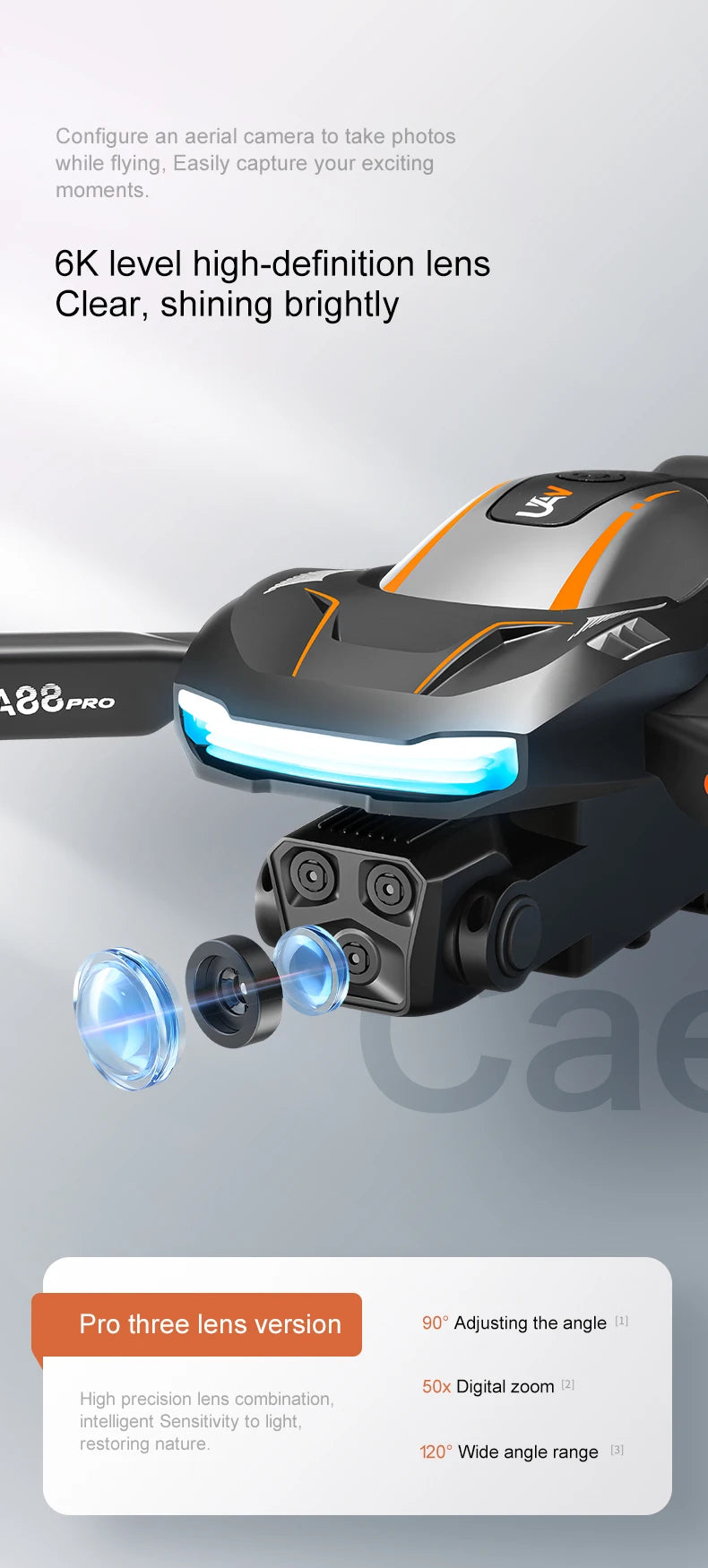 New A88 Remote Control 8K HD Drone Professional Dual Camera GPS Brushless Obstacle Avoidance Remote Control Plane Boy Gift Toys