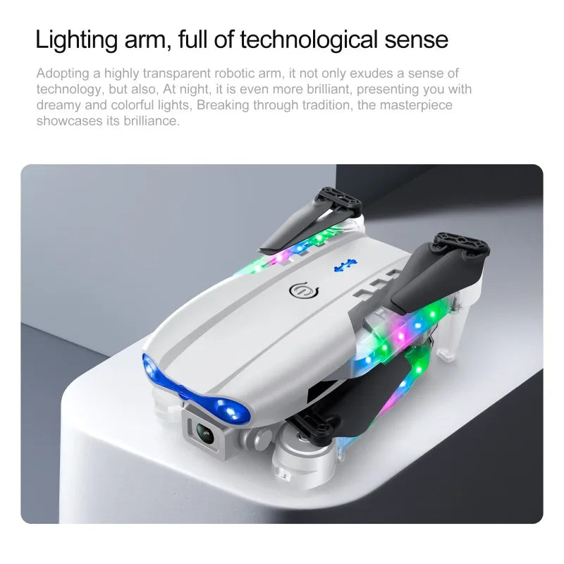 2025 NEW E88D E99D Drone Colorful Light with Screen Control HD 4K Dual Camera Foldable Mini RC Dron Boys Toys Gift Quadcopter