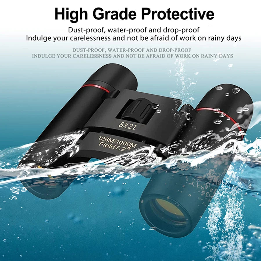 Binoculars 8x21 HD Imaging Portable Foldable Suitable for Travel Hiking Bird-watching Concerts