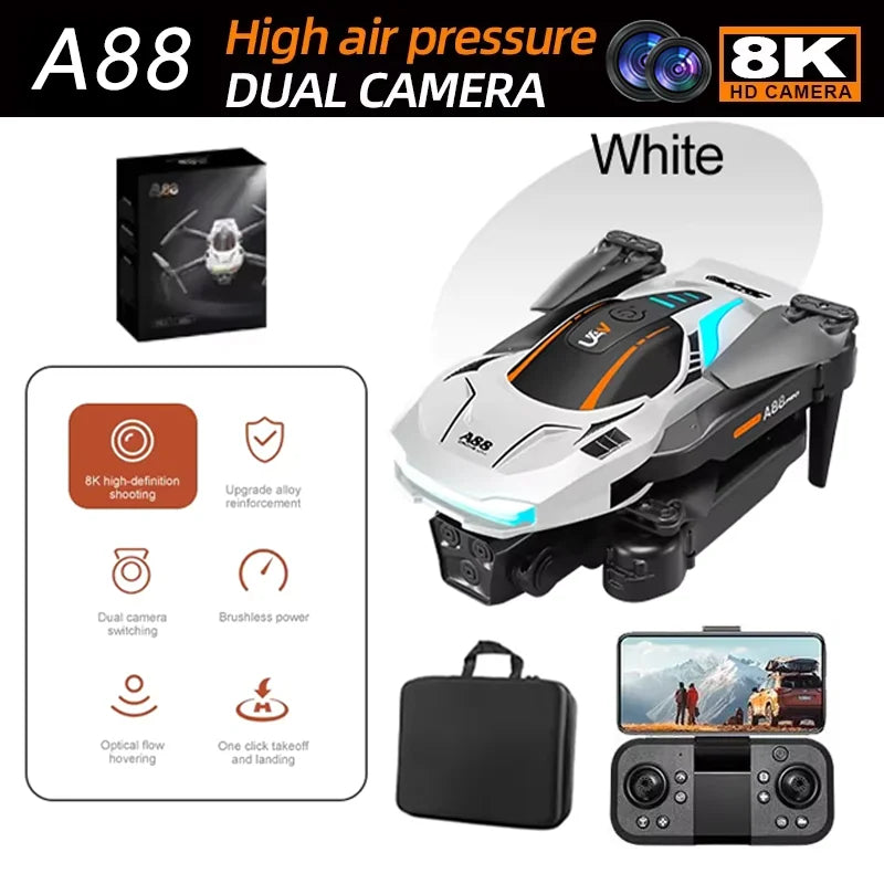 New A88 Remote Control 8K HD Drone Professional Dual Camera GPS Brushless Obstacle Avoidance Remote Control Plane Boy Gift Toys