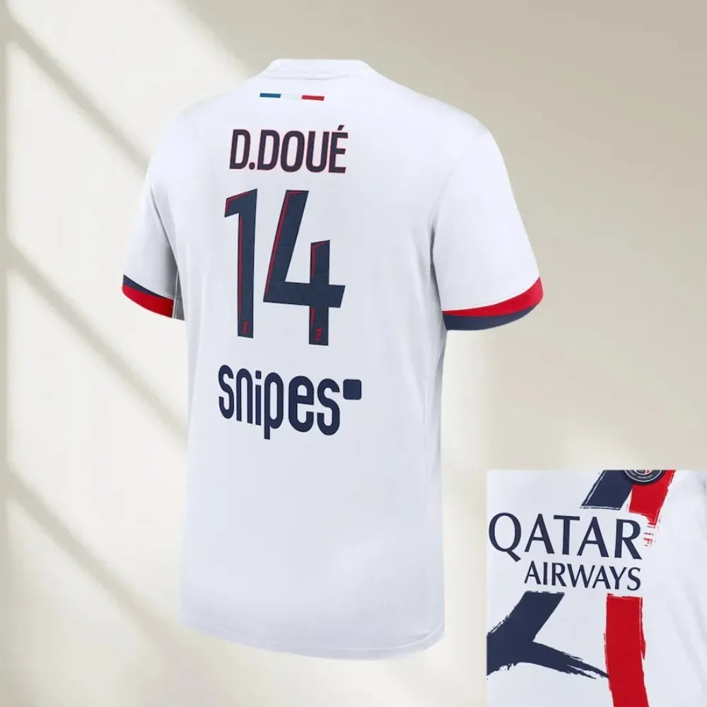 2025 Football Shirt Men Women Kids Clothes Psg Home Jersey Breathable Quick Dry Sweat-absorbing Elastic T Shirt