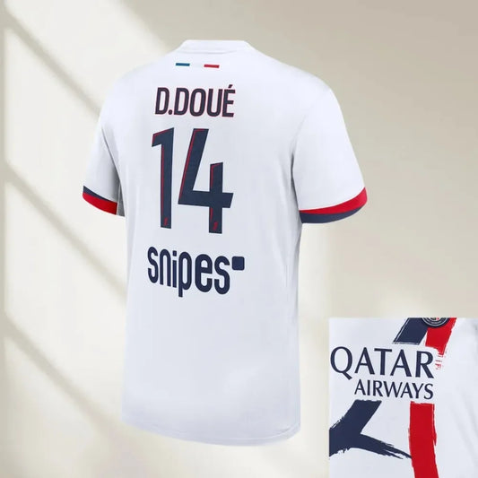 2025 Football Shirt Men Women Kids Clothes Psg Home Jersey Breathable Quick Dry Sweat-absorbing Elastic T Shirt