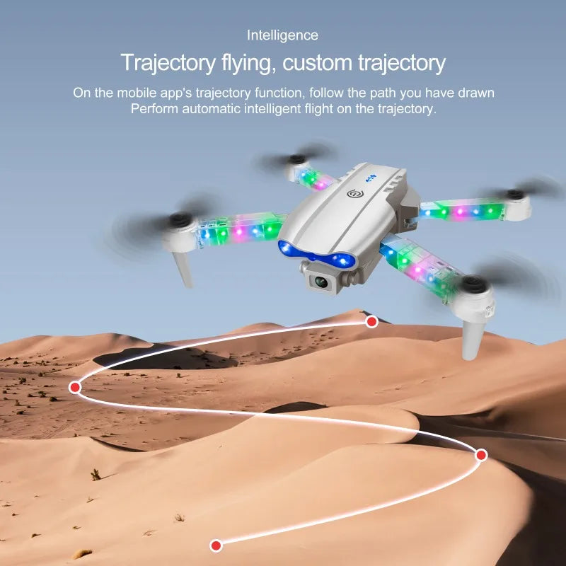 2025 NEW E88D E99D Drone Colorful Light with Screen Control HD 4K Dual Camera Foldable Mini RC Dron Boys Toys Gift Quadcopter