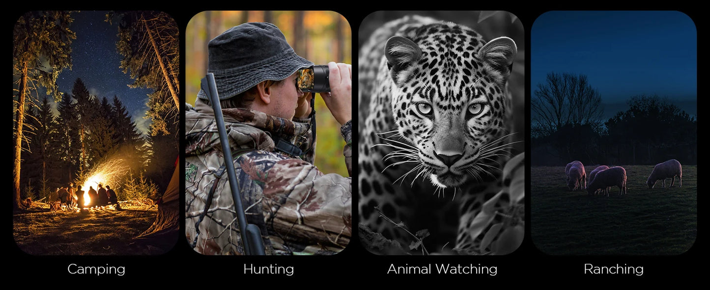 Binocular with Night Vision 10X Digital Zoom 9 Levels Infrared Visible 600M in 100% Darkness 5000mAh Rechargeable For Adults