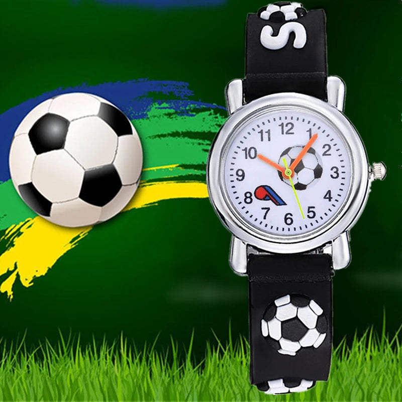 Football Silicone Kids Watches Unique Design Cartoon Ball Wristwatch Boy Quartz Montre Enfant Children Birthdays Gift reloj niño