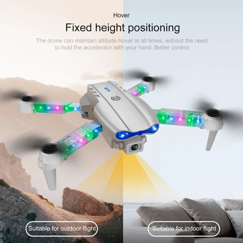 2025 NEW E88D E99D Drone Colorful Light with Screen Control HD 4K Dual Camera Foldable Mini RC Dron Boys Toys Gift Quadcopter